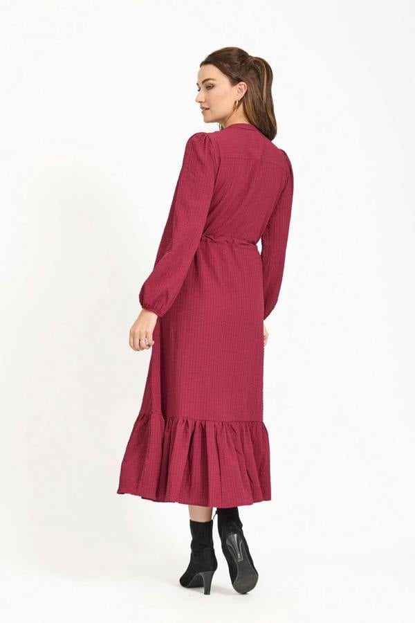 Textured Flared Midi Dress