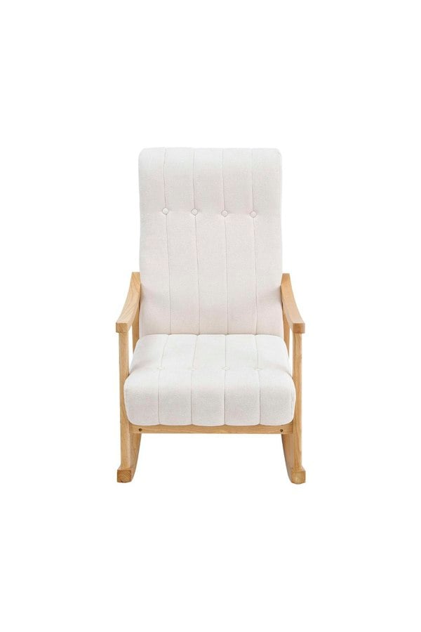 Living and Home Velvet Upholstered Tufting Rocking Chair