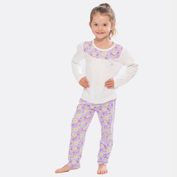 Luca and Rosa Dizzy Daisy Print Girls Interlock Pyjamas