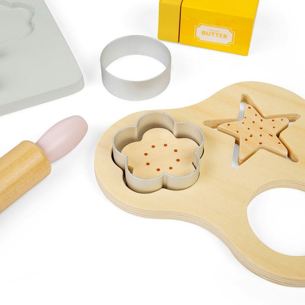 Bigjigs Toys Wooden Baking Cookies Set - Includes Scales, Baking Tray And More