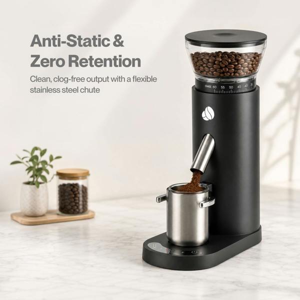 Spector Coffee Grinder 60-Setting Portable USB Rechargeable Burr Grinder Black