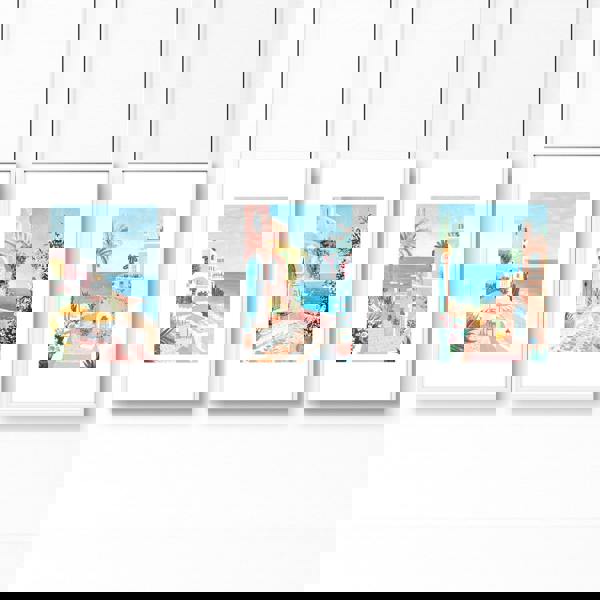 Large Wall Pictures Living Room | Set of 3 Beach Decor Wall art Prints