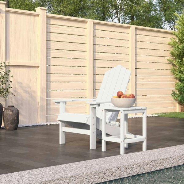 Berkfield Garden Adirondack Chair with Table HDPE White