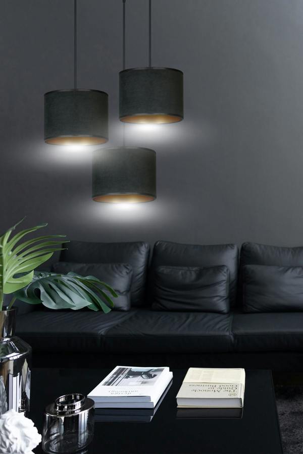 Emibig HILDE Pendant lamp 3 x E27 Black with Black Shade