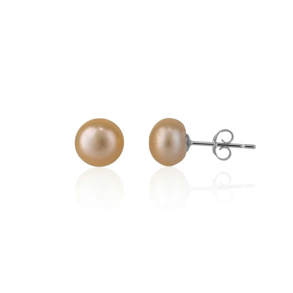 Spero London Baroque Pearl Irregular Stud Earrings Sterling Silver - Pink and Yellow