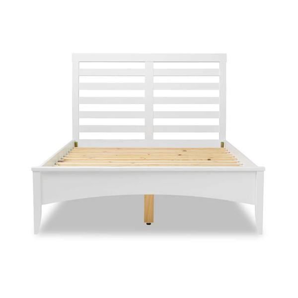 Statement Furniture Edward Hopper White Bed Frame with Tall Slatted Headboard Single 3ft, Double 4ft6