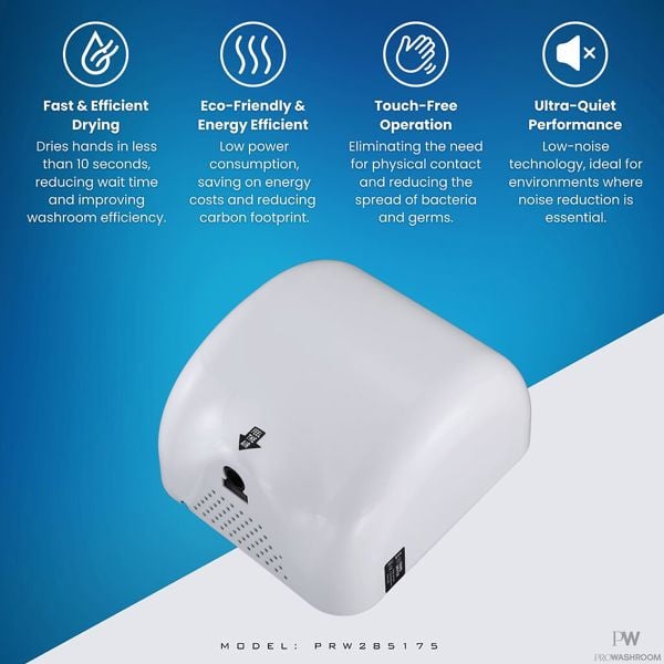 ProWashroom Pro Washroom Bathroom Hand Dryer 1300w ABS
