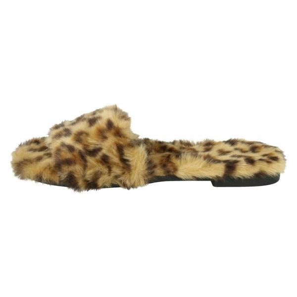 Savannah Ladies Savannah Flat Fur Mules F00091