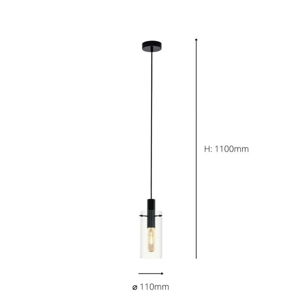 EGLO Montefino Cylindrical Glass Pendant Light