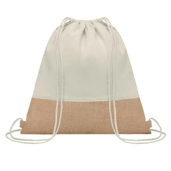 MidOcean India Jute Drawstring Bag - Beige - 