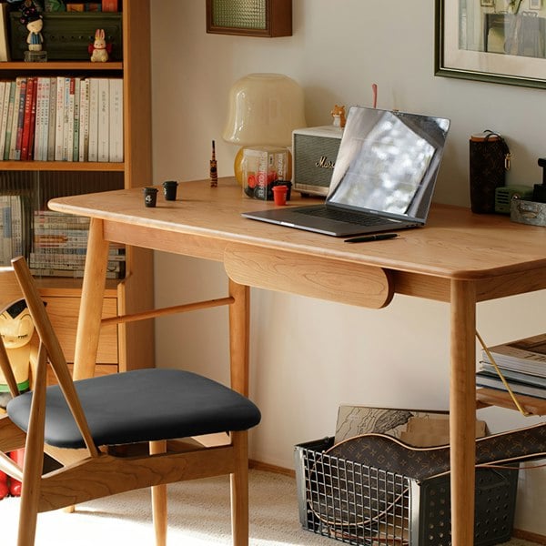 Oak Office Desk, Three Woods Available with desk for a small office