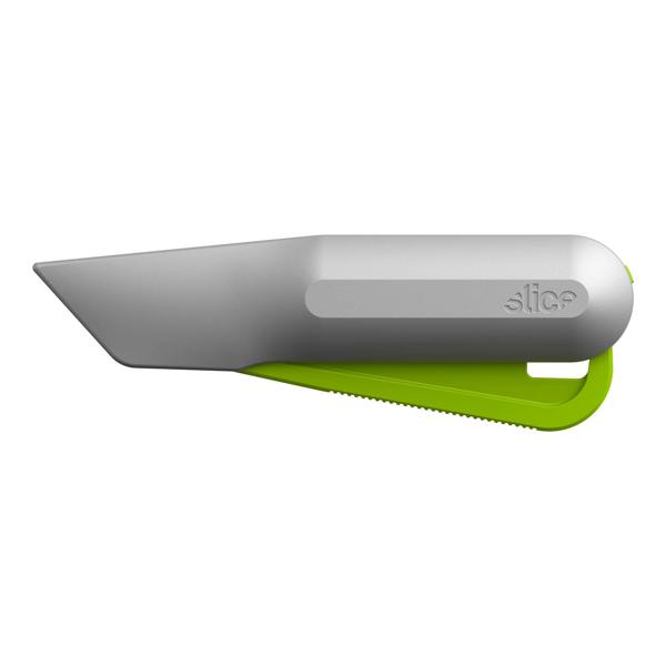 Slice Auto-Retractable Metal Squeeze Knife Side view Retracted - DaltonSafety