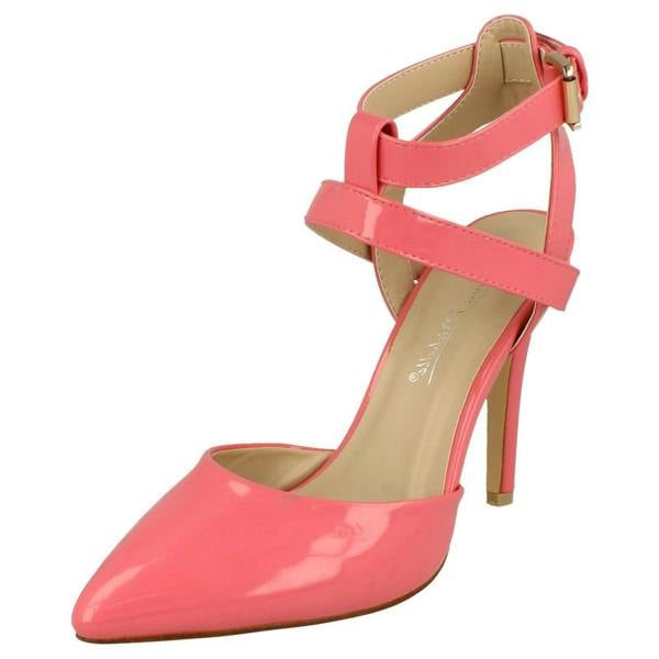 Anne Michelle Ladies Anne Michelle High Heel Ankle Strap Court Shoe