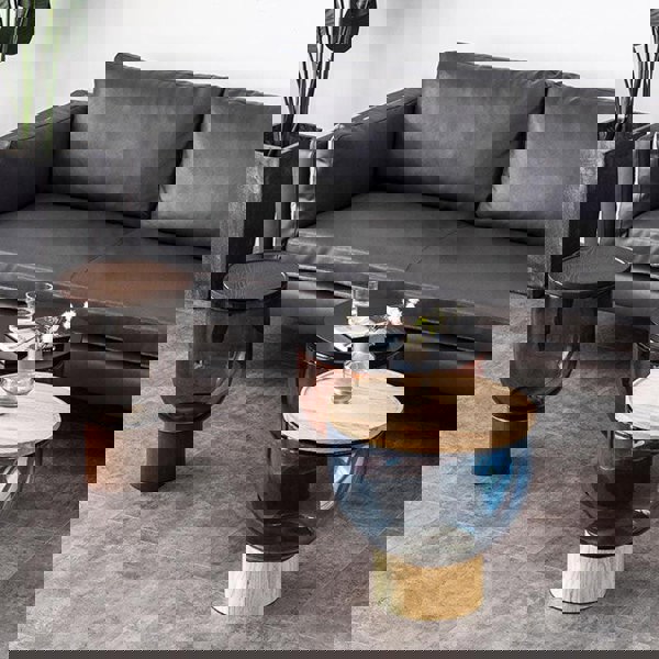 Agora Coffee Table Set, Glass-Weilai Concept-48*42cm + 35*52cm (Please advise color)-Weilai Concept