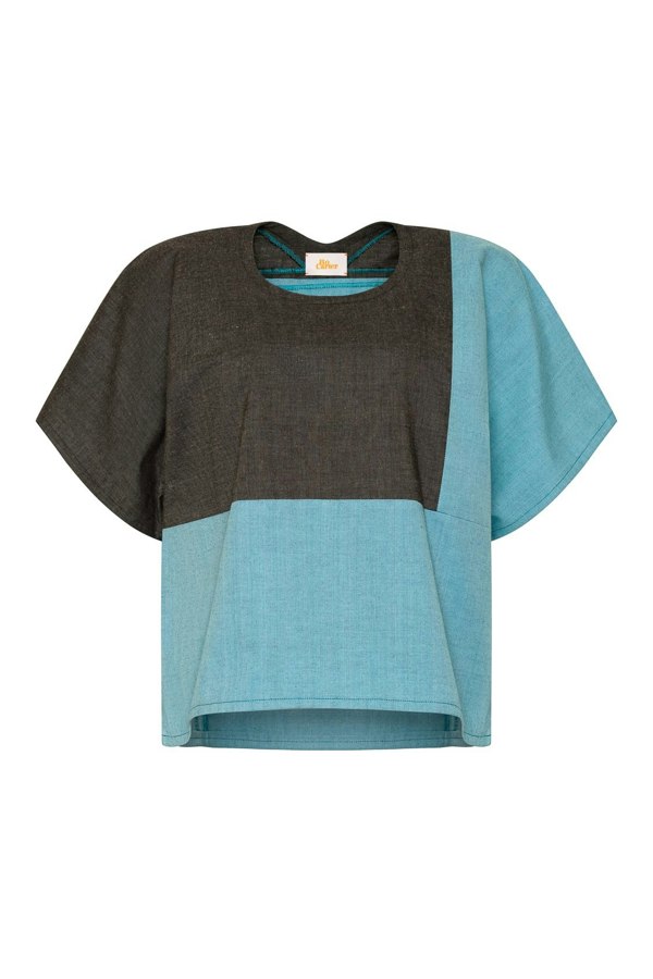 Bo Carter Mars Top - Grey and Aqua