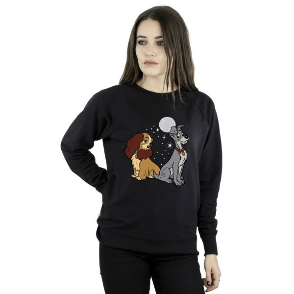 Disney Womens Lady And The Tramp Moon Sweatshirt - Black