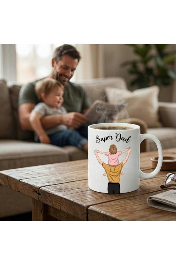 Dyzi Super Dad Mug Ceramic Coffee Cup