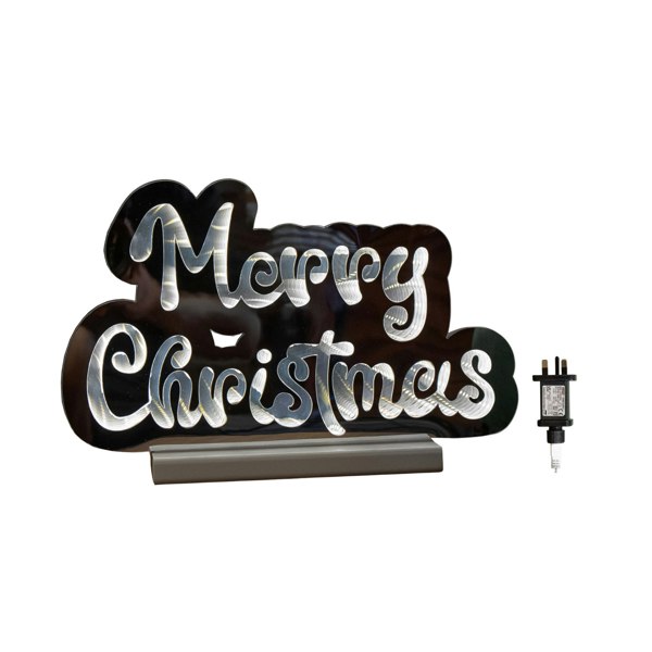 Samuel Alexander 32cm Light up Merry Christmas Infinity Decoration with White LEDs