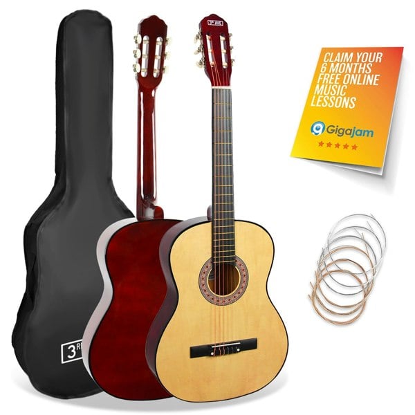 3rd Avenue 3/4 Size Classical Guitar Pack Natural Classical Guitars#Colour_Natural