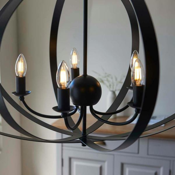 Pagazzi Lighting Midnight 5 Light Matte Black Pendant Ceiling Light