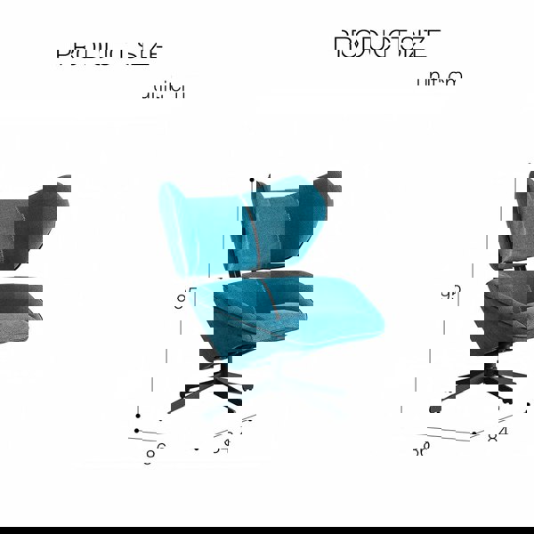 Rit Concept Gallo Swivel Lounge Chair With Footstool, Blue