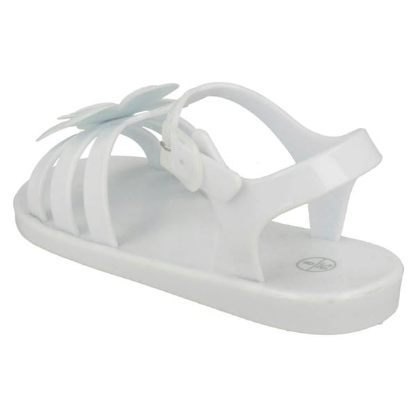 Spot On Girls Spot On Flat Strappy T Bar Flower Trim Sandal