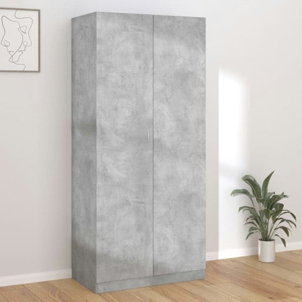 Berkfield Wardrobe Concrete Grey 90x52x200 cm Engineered Wood
