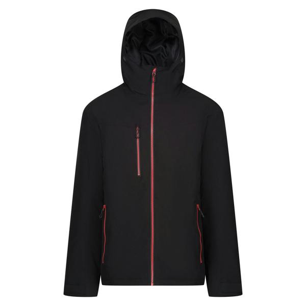Regatta Professional Mens Insulated Waterproof Jacket - Black/Classic Red - 