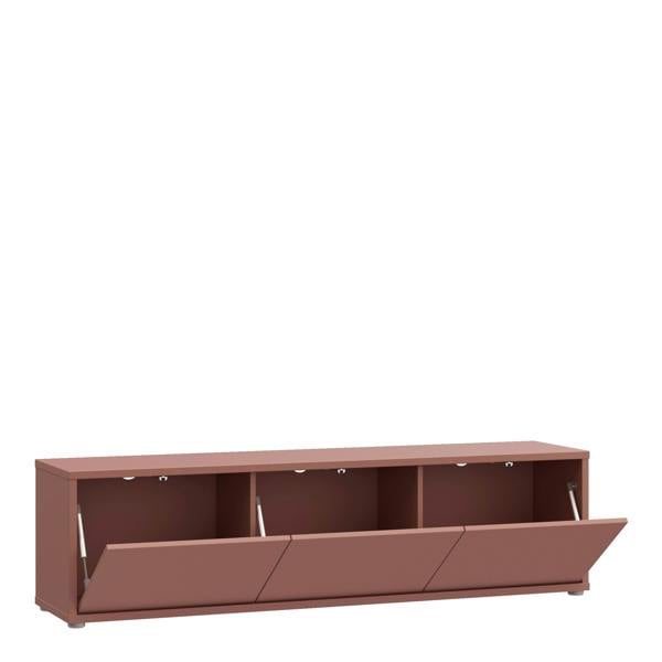 Furniture To Go Alice Springs Wide TV Cabinet with 3 Doors Push-to-Open in Terracotta