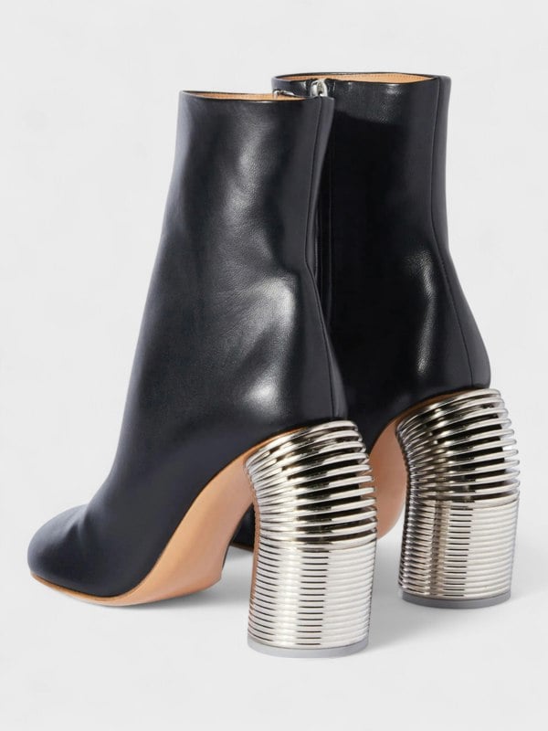 Off-White Spring Leather Ankle Boots