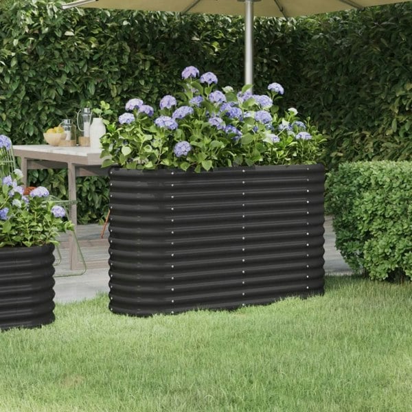 Berkfield Garden Raised Bed Powder-coated Steel 114x40x68 cm Anthracite
