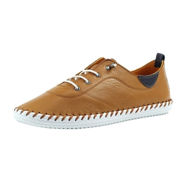 Lunar Women's St Ives Leather Plimsolls - Tan