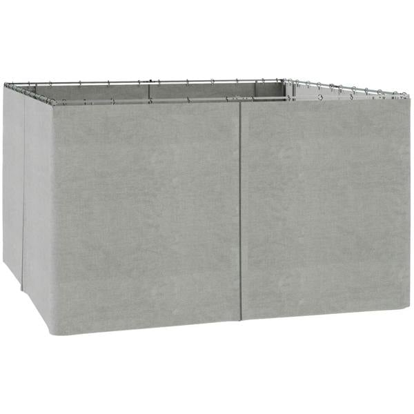 Light grey gazebo privacy side curtain panels with top hanging hooks
