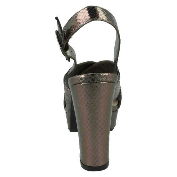 Spot On Ladies High Heeled Chunky Platform Sandals F12019