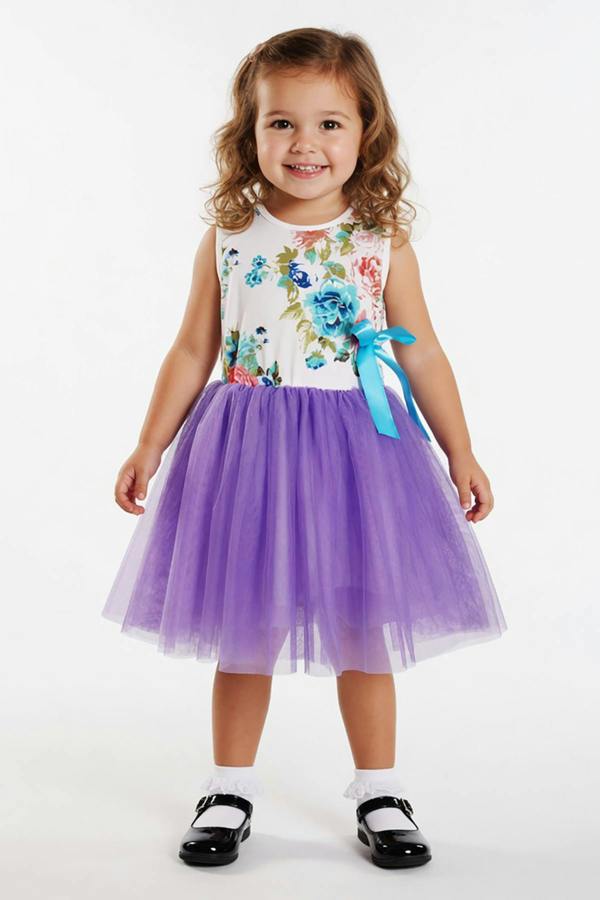 Coloured Floral Tutu Dress