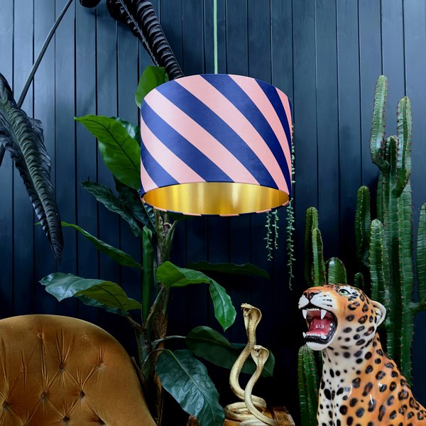 love frankie Helter skelter lampshade in peach fuzz with gold lining