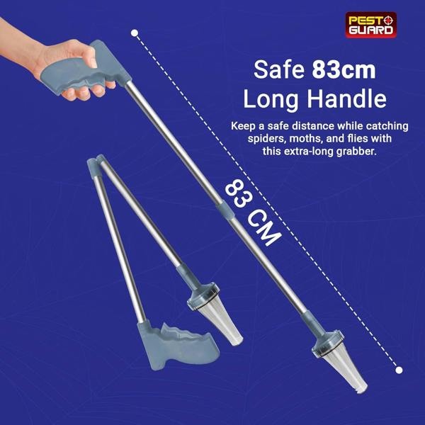 PEST GUARD Foldable Spider Catcher 83cm - Long Handle Insect & Bug Catcher Tool – Humane Spiders Grabber for Home Use