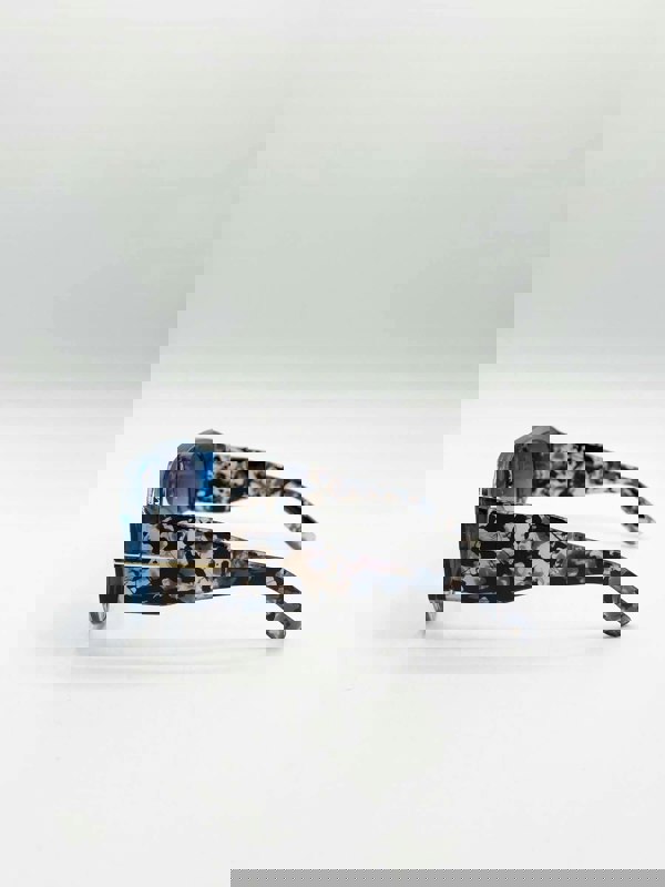 SVNX Oversized Rounded Sunglasses Blue Black