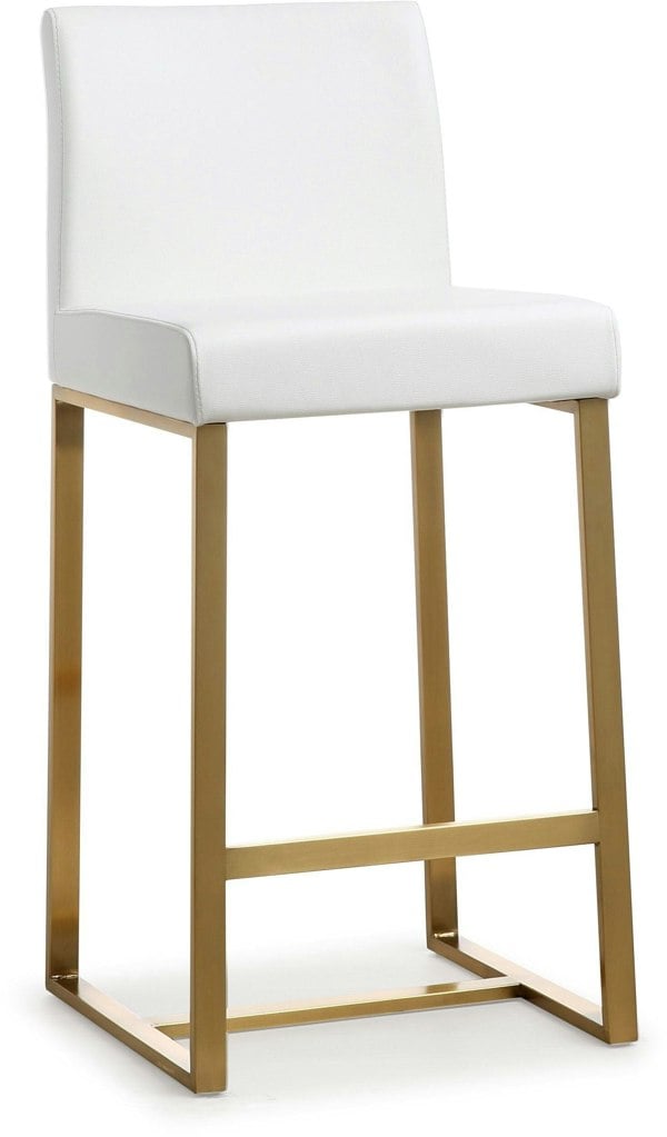 Furniture Edit Denmark White Gold Steel Counter Stool Set of 2