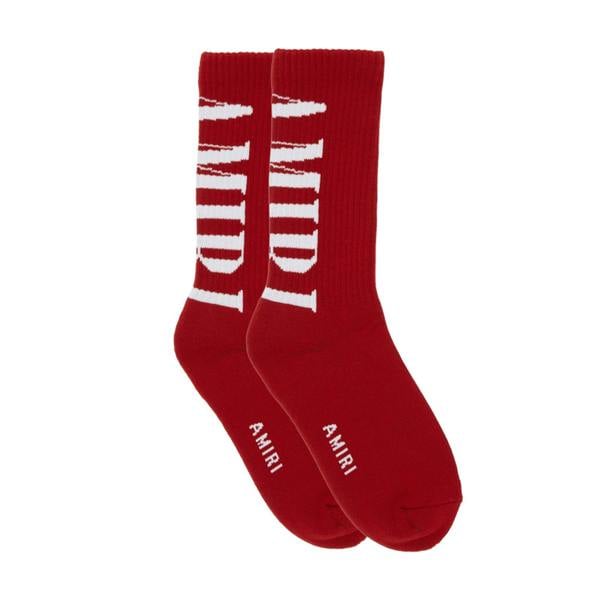Amiri Logo Core Socks   in  Red