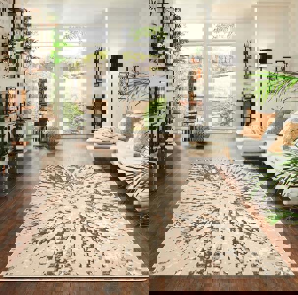 Smart Living Sunset Modern Shimmer Rug - Beige