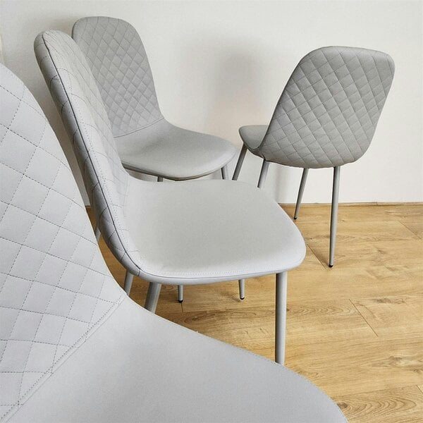 Kosy Koala Dining Chairs Set of 4 Grey Faux Leather Kitchen Chairs Dining Room Furniture