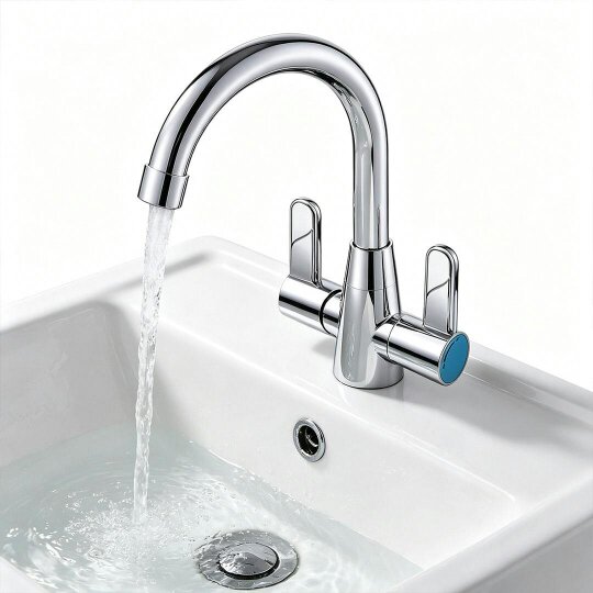 Havendro Kitchen Mixer Tap Dual Lever Swivel Spout Mono Chrome Sink Taps Faucet