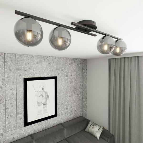 Emibig KAIRO Ceiling lamp 4 x E14 Black with Graphite Shade