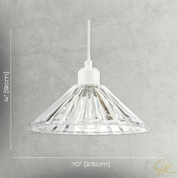Modern Vertical Fluted Thick Clear Glass Pendant Ceiling Light Shade Image 7
