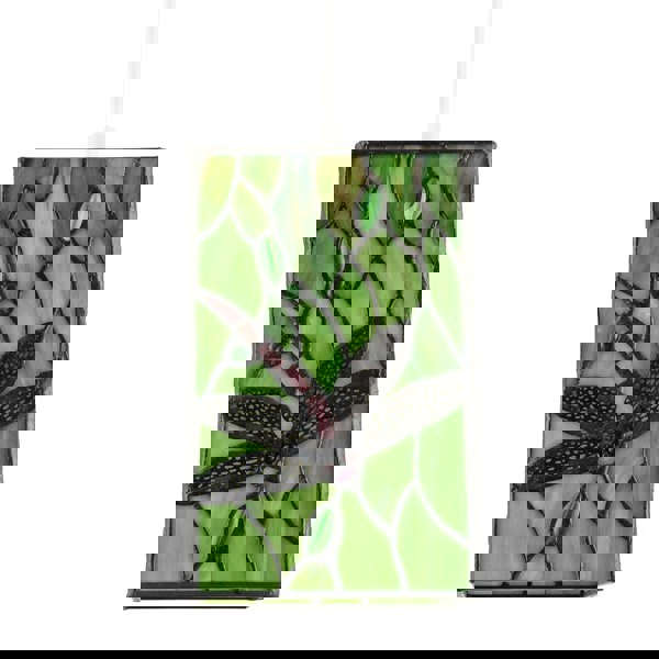 Green Stained Glass Dragonfly Rectangular Tiffany Pendant Light Shade Image 3