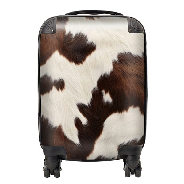 Warren Reed Cow Hide Print Design Suitcase