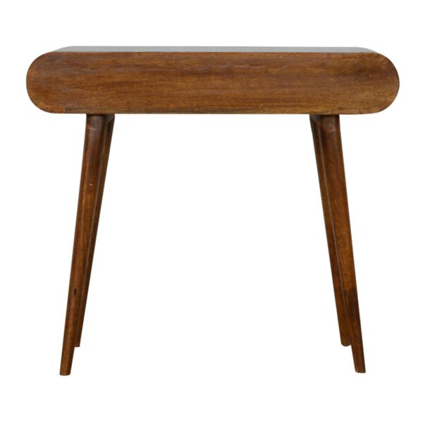 Wyld Haus Como Chestnut Mango Wood OvalcConsole Table 2 Drawers