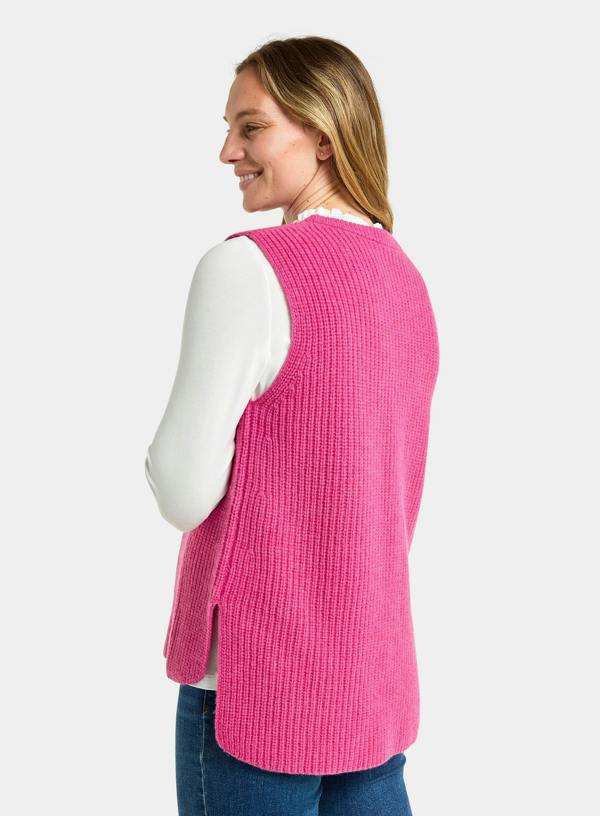 Knitted Rib Vest - Pink