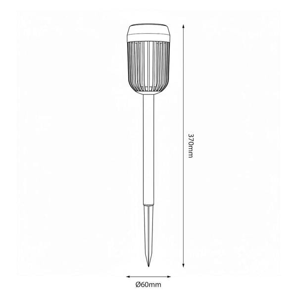 Milagro Flame Solar Lamp 1800K Ip44 Black